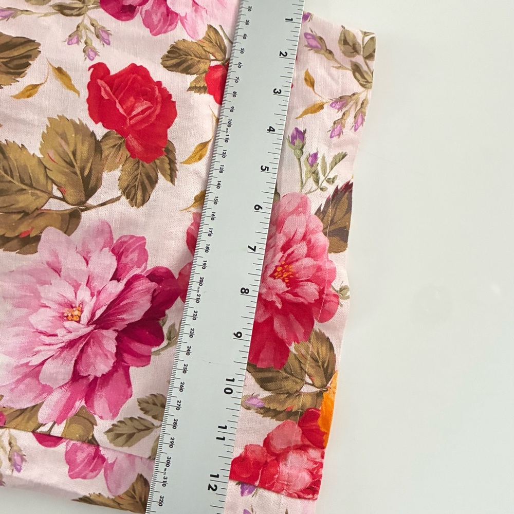Nwot Venus Pink Floral Linen Belted Wide Leg Jumpsuit Size 10 Strapless Smocked - Picture 8 of 9